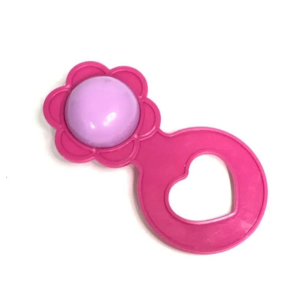 baby doll‎ rattle play pretend pink preschool heart flower